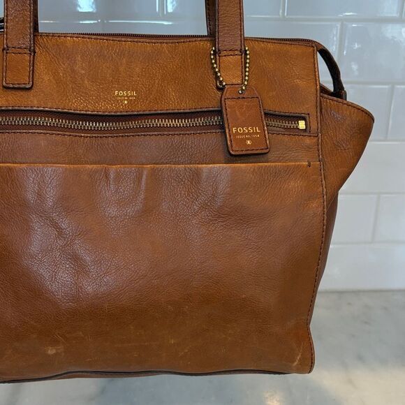 Fossil Purse Handbag Tessa Leather Satchel Shoulder Bag Pocketbook - Picture 3 of 16